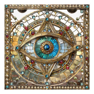 Drittes Auge Verzierte Fensterscheibe Fotodruck