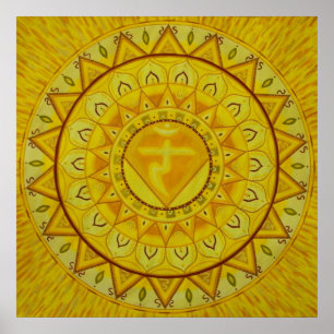 Drittes Chakra Mandala Poster