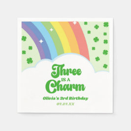 Drittes Geburtstags-Party: Charm Rainbow Serviette