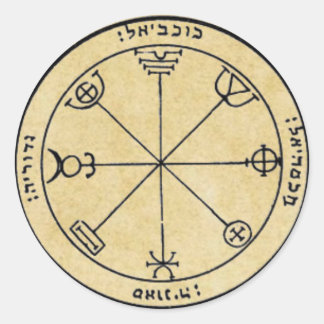 Drittes Pentagramm Quecksilber Runder Aufkleber