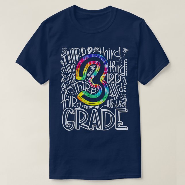 Drittes Typografie-Team Kinder-Lehrer zurück  T-Shirt (Design vorne)