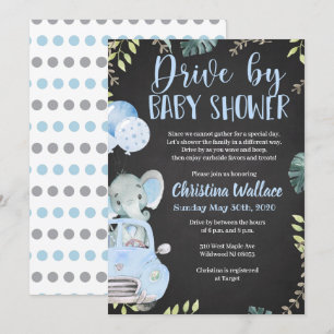 Drive by Baby Shower Einladungen für Jungen