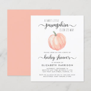 Drive by Baby Shower Orange Pumpkin Einladung