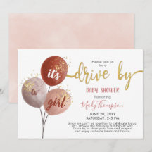 Drive by Blush Ballon und Glitzern Babydusche