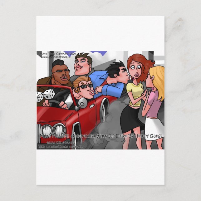 Drive by Hickey Gangs Funny T-Shirts Tasse & Gesch Postkarte (Vorderseite)