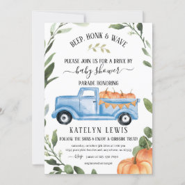 Drive by Pumpkin Boy Baby Shower Einladung