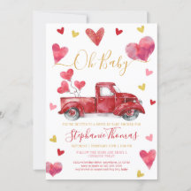 Drive By Valentine Baby Shower with Hearts