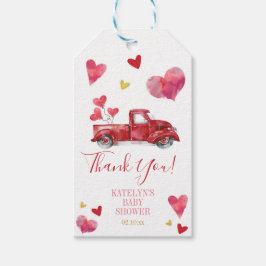 Drive By Valentine Baby Shower with Hearts Geschenkanhänger