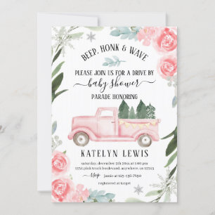 Drive By Winter Baby Dusche Einladung mit LKW