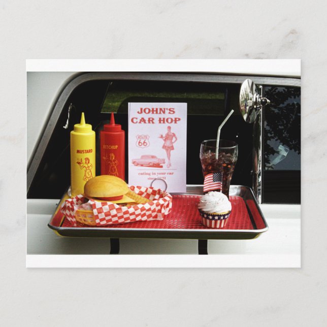 Drive-in der 1950er-Jahre Postkarte (Vorderseite)