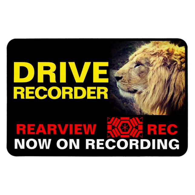 DRIVE RECORDER Warnschild (LION) Magnet (Horizontal)