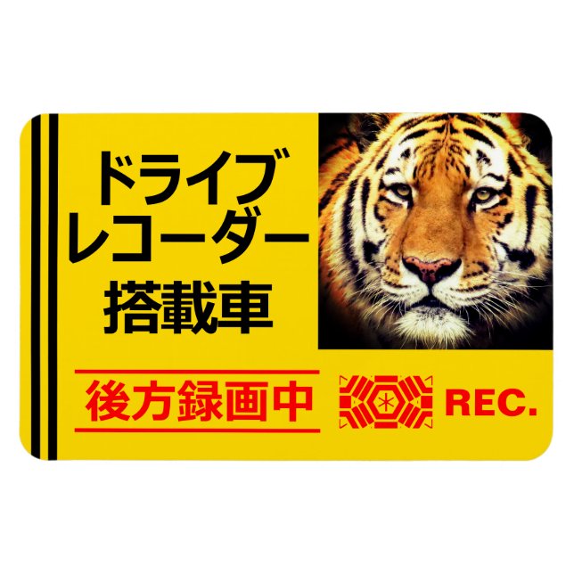 DRIVE RECORDER Warnschild (Tiger) Magnet (Horizontal)