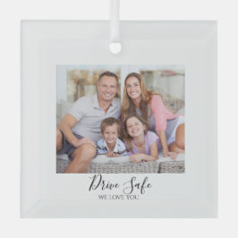 Drive Safe Custom Photo Car Ornament Aus Glas