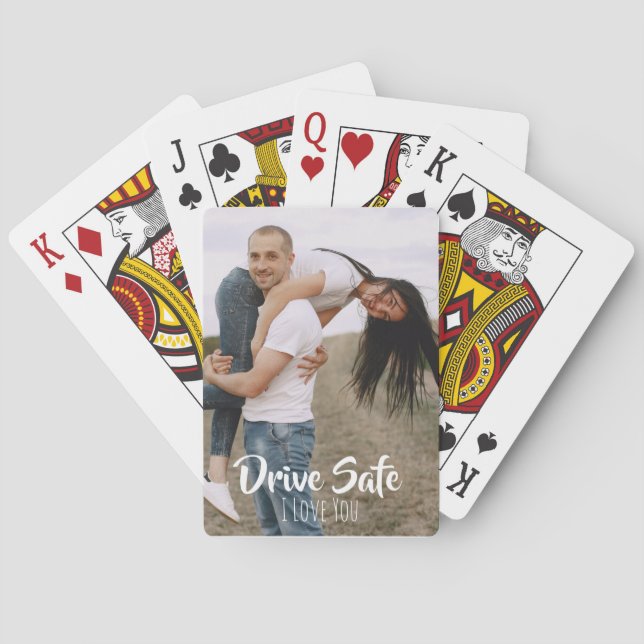 Drive Safe I Love You Custom Gifts For Couples  Spielkarten (Rückseite)