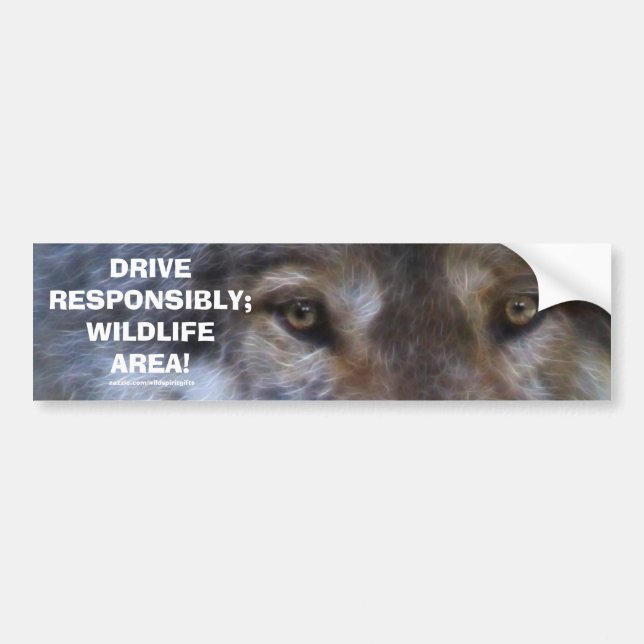 DRIVE SAFE WILDLIFE GRAY WOLF Autoaufkleber (Vorne)