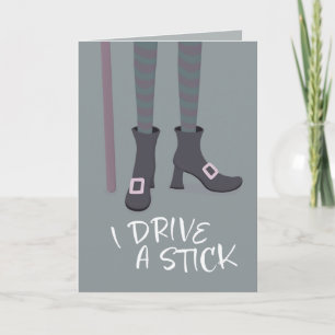 Drive Stick Hexe Broomstick lustiges Halloween Karte