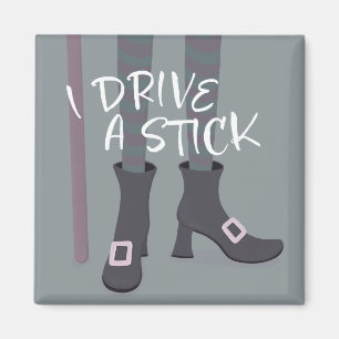 Drive Stick Hexe Broomstick lustiges Halloween Magnet