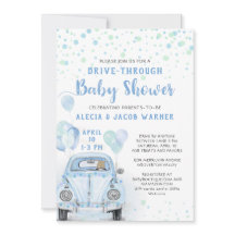 Drive Through Boy Baby Dusche Blue Car