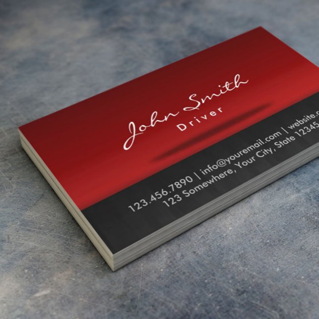 Driver Stylish Red Bühne Beruflich Visitenkarte (Von Creator hochgeladen)