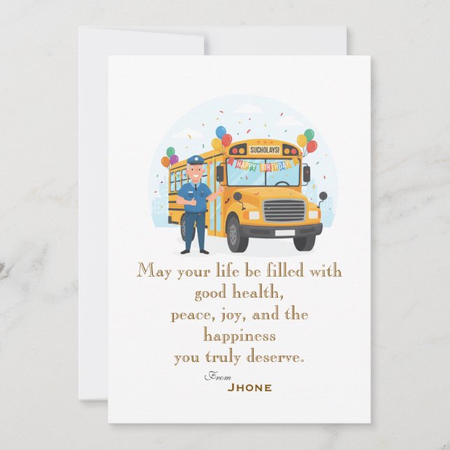 Driver's birthday karte (Vorderseite)