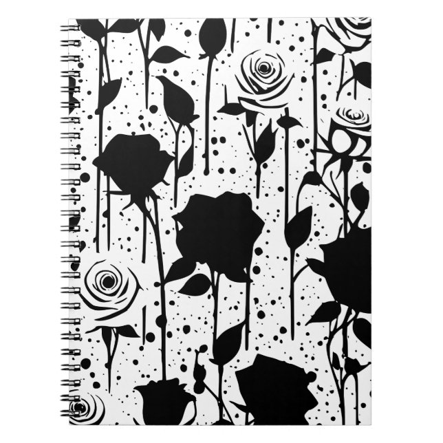 Driving Black Rose Spiral Notebook Notizblock (Vorderseite)