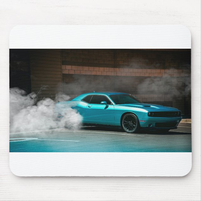 Driving Blue Muscle Car Mousepad (Vorne)