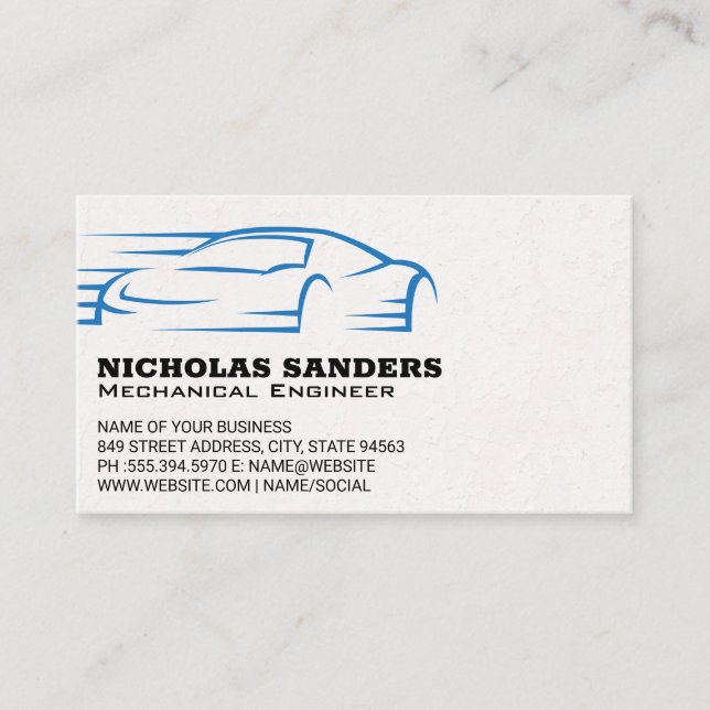 Driving Car Logo | Nach dem Kauf von Ersatzteilen Visitenkarte (Vorderseite)