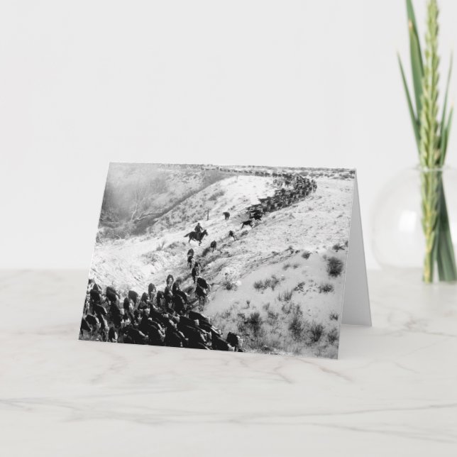 Driving cattle in the winter. karte (Vorderseite)