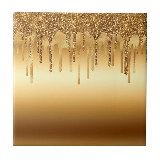 Driving Gold Paint Glitzer Accelerator Funkelnd Fliese (Vorderseite)