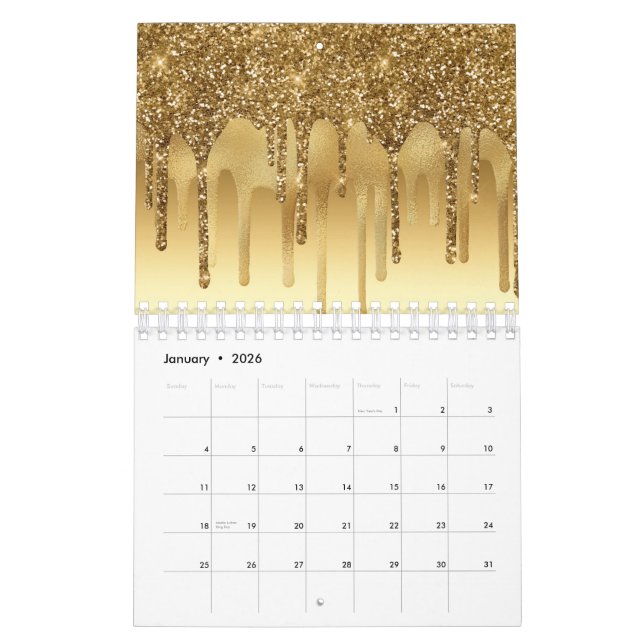 Driving Gold Paint Glitzer Accelerator Funkelnd Kalender (Jan 2026)
