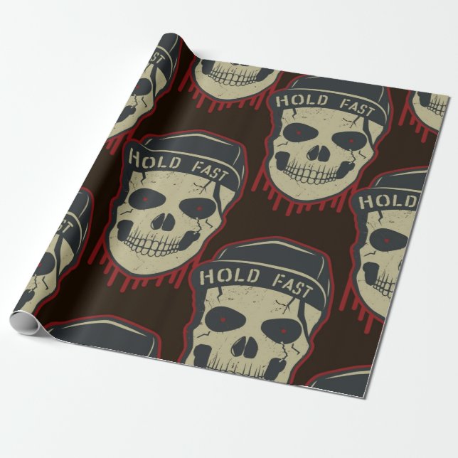 Driving red Beängstigend Skull Happy Halloween Geschenkpapier (Ungerollt)
