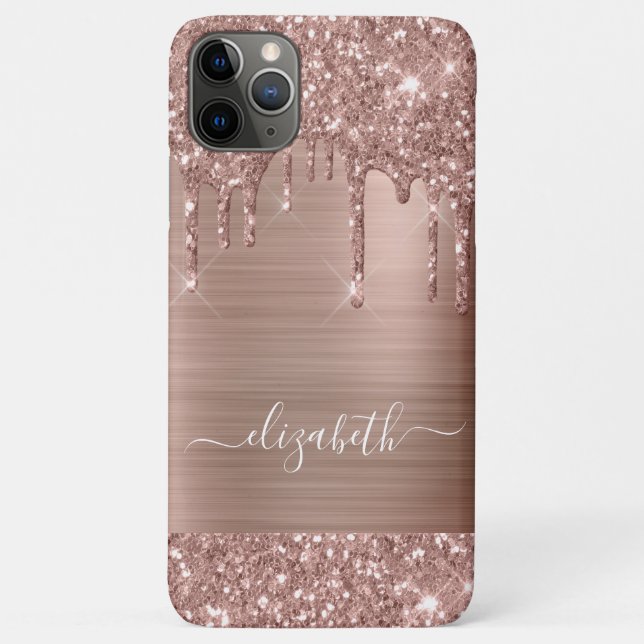 Driving Rose Gold Glitzer Personalisiert Case-Mate iPhone Hülle (Rückseite)