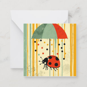Drizzle & Delights: Ein Sprinkle der Ladybug-Freud Mitteilungskarte