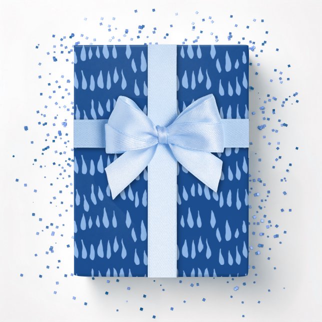 Drizzle Dot in Blau Indigo Geschenkpapier (Von Creator hochgeladen)