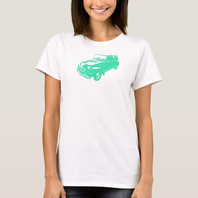 Drk Türkis 2CV T-Shirt (Vorderseite)