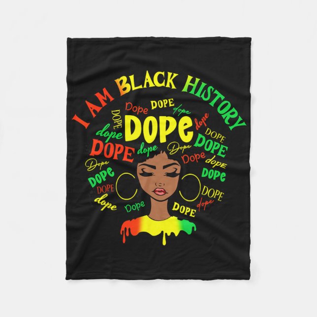 Drogen Ich bin schwarze Geschichte Afro Frauen Jun Fleecedecke (Vorderseite)
