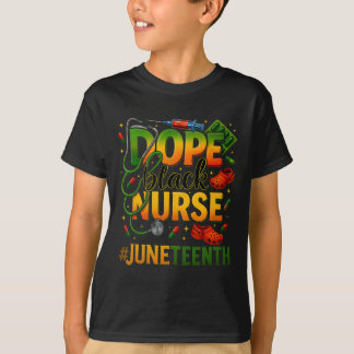Drogen Schwarze Krankenschwester Juneteenth Medizi T-Shirt