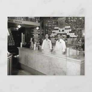 Drogenladen-Soda Fountain, 1921 Postkarte