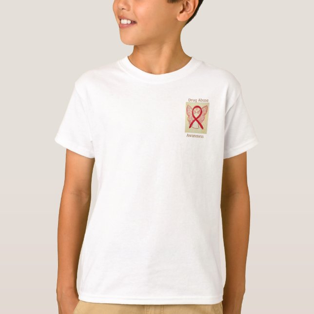 Drogenmissbrauch Aufklärung Red Ribbon Angel T-Shi T-Shirt (Vorderseite)