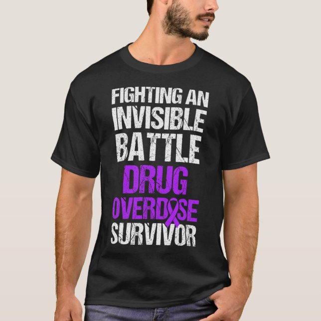 Drogenüberdosis-Bewusstseins-Krieger Überlebender  T-Shirt (Vorderseite)