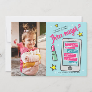 Drohender Dritter Geburtstag Foto 3 Einladung