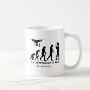 Drohne-Evolution des Mannes Kaffeetasse