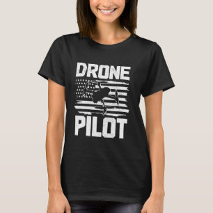 Drohne Pilot American Flag Patriotic RC Quadcopter T-Shirt