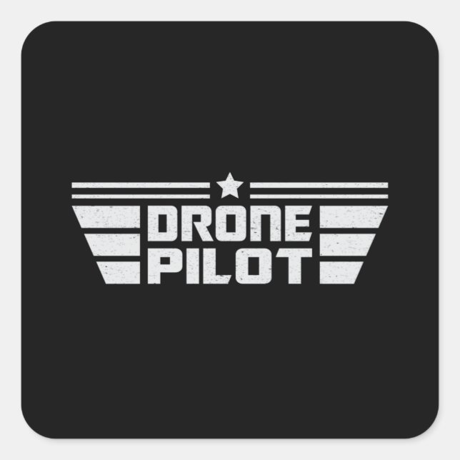 Drohne Pilot Camera Quadcopter FPV Drohnen Geschen Quadratischer Aufkleber (Vorderseite)