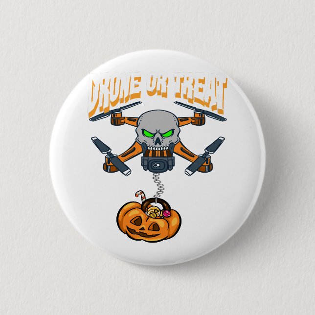 Drohne Pilot Halloween Kostümtrick oder Geschenkgu Button (Vorderseite)