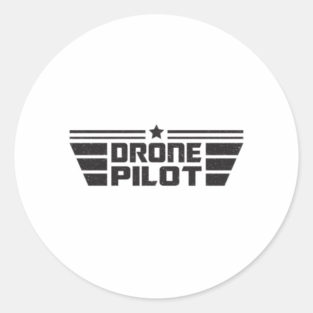 Drohne Pilot Kamera Quadcopter FPV Funny Gift Idea Runder Aufkleber (Vorderseite)