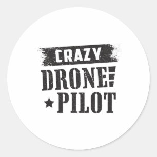 Drohne Pilot Quadcopter Dronen FPV Funny Gift Runder Aufkleber