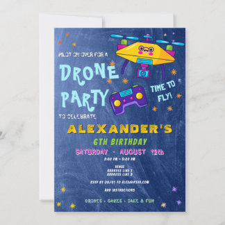 Drohne Pilot RC Racing Kawaii Geburtstag Einladung