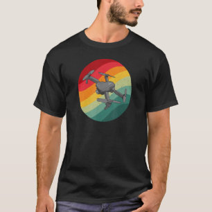 Drohne Retro Vintage Sonnenuntergang FPV Drohnenpi T-Shirt