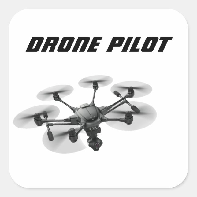 Drohne-Versuchsaufkleber Quadratischer Aufkleber (Vorderseite)